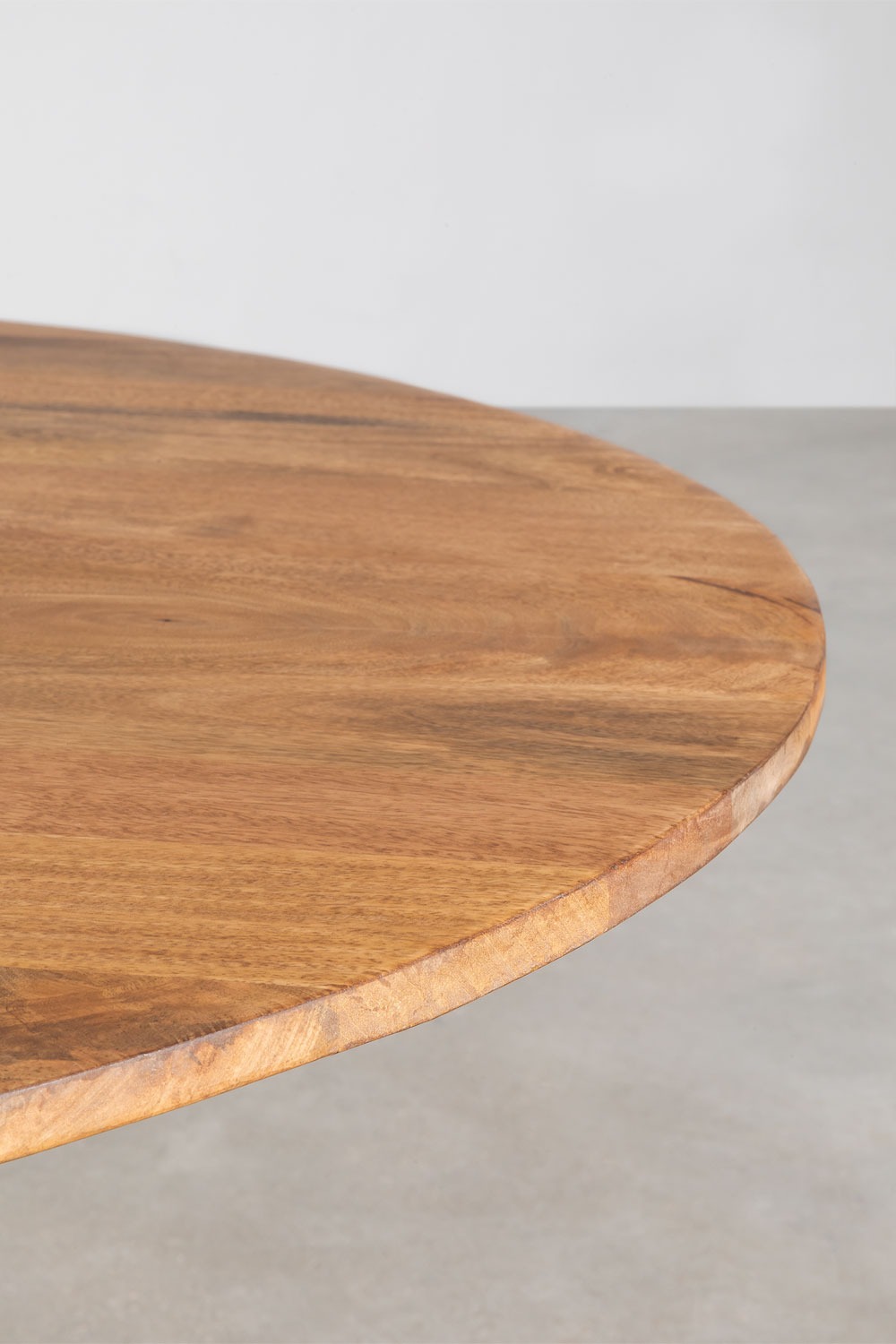 Mesa de Comedor Redonda en Madera de Mango (Ø140 cm) Decloe Madera Oscura