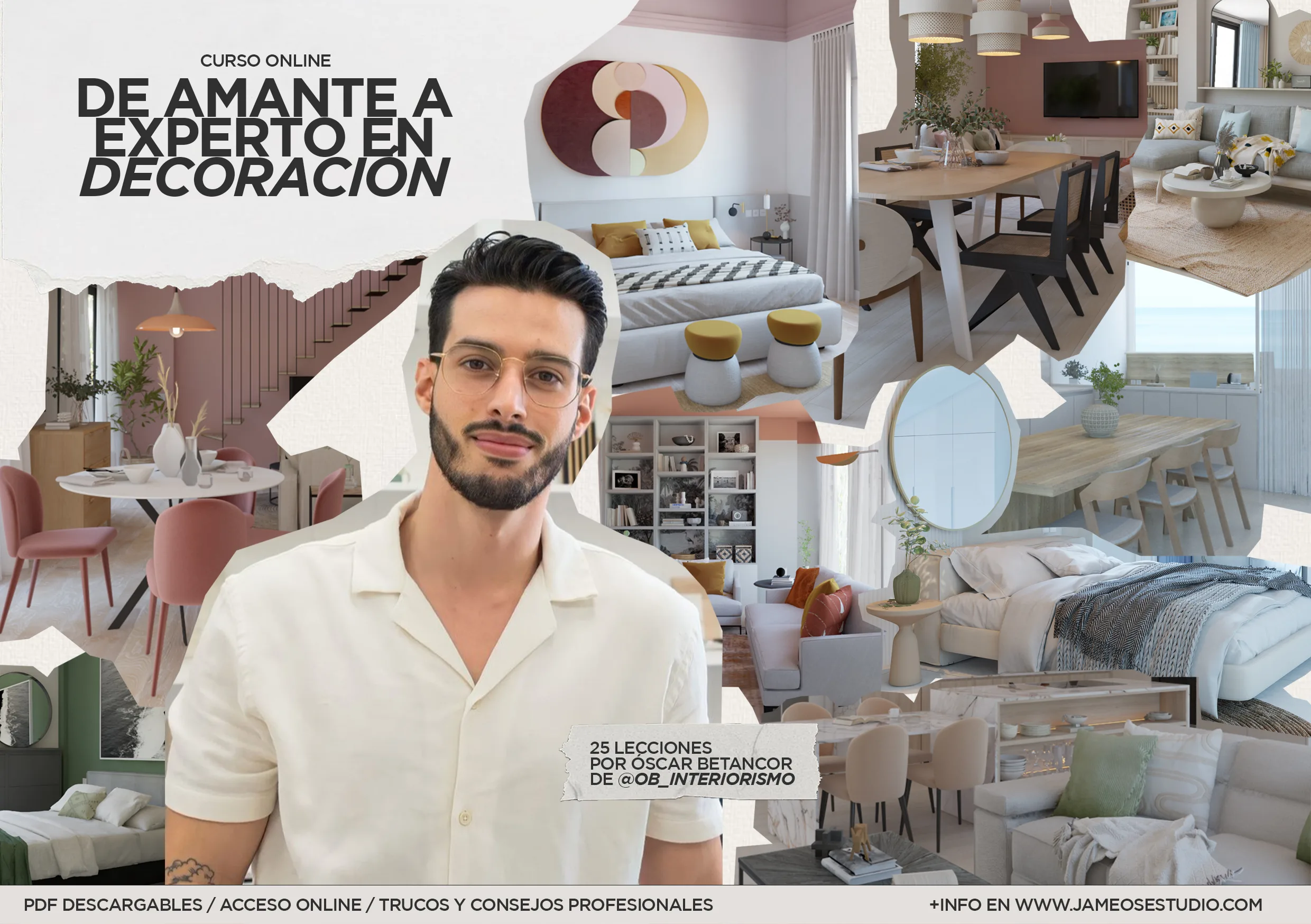 Óscar Betancor de OB_interiorismo imparte el curso "De amante a experto en decoración" en Jameos Estudio
