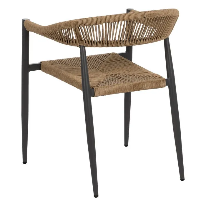 Silla trenzada en aluminio con reposabrazos apto exterior tienda online Jameos Estudio