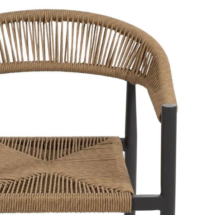 Silla trenzada en aluminio con reposabrazos apto exterior tienda online Jameos Estudio