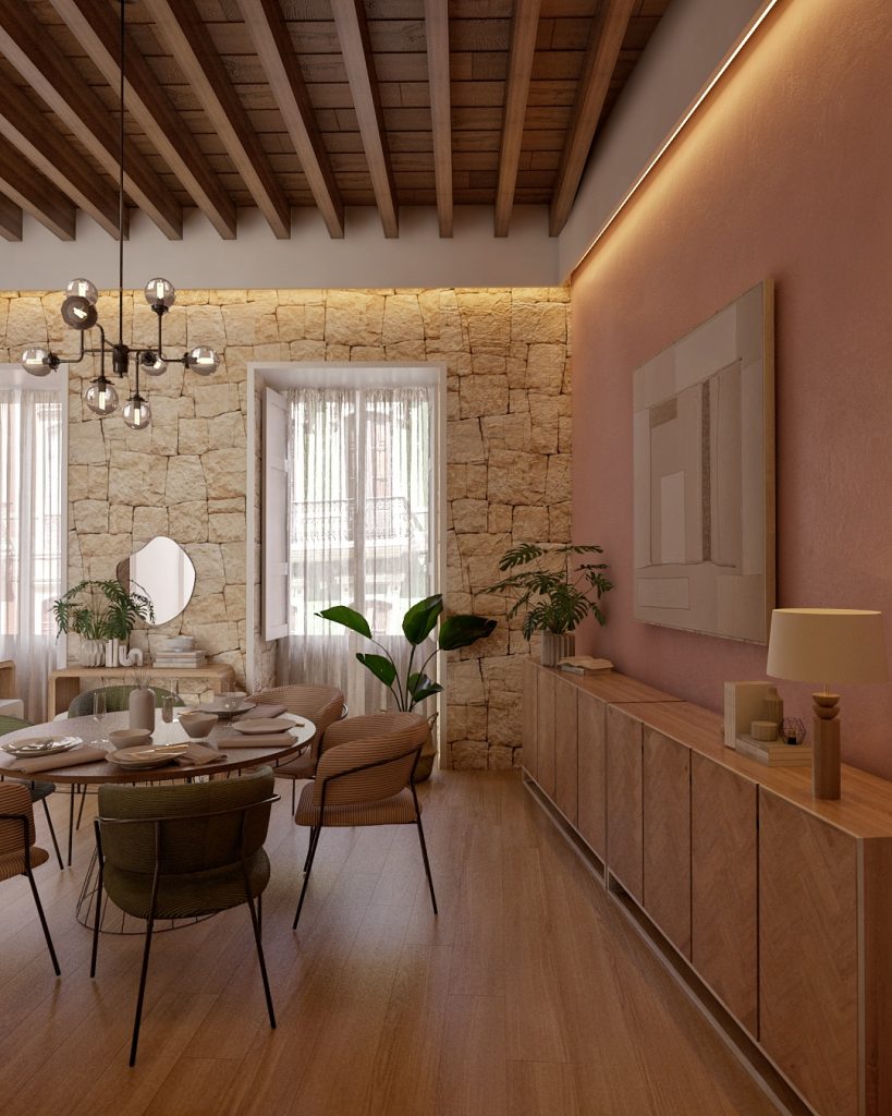 Proyecto de diseño de interiores y decoración. Asesoramiento decorativo Casa EK en Guía Gran Canaria. Renovación de salón en Gran Canaria.