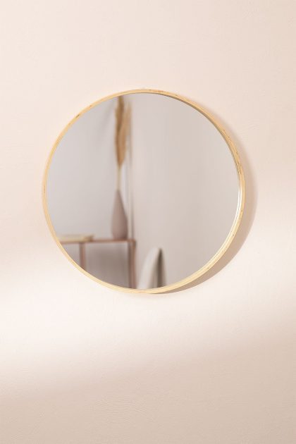 Espejo de Pared Redondo en Madera: Elegancia Natural para tus Espacios