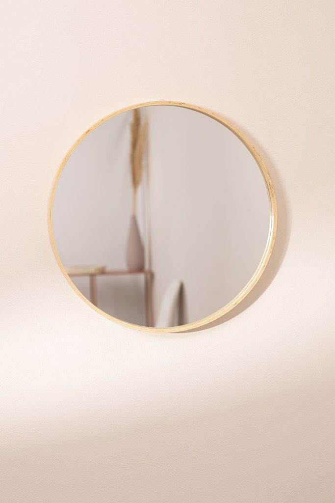 Espejo de Pared Redondo en Madera: Elegancia Natural para tus Espacios