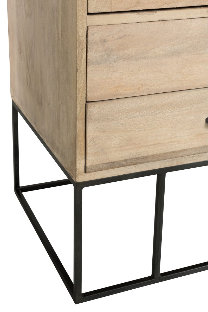 Armario 3 Puertas + 4 Cajones Ratan Tejido Madera De Mango Natural tienda Jameos Estudio