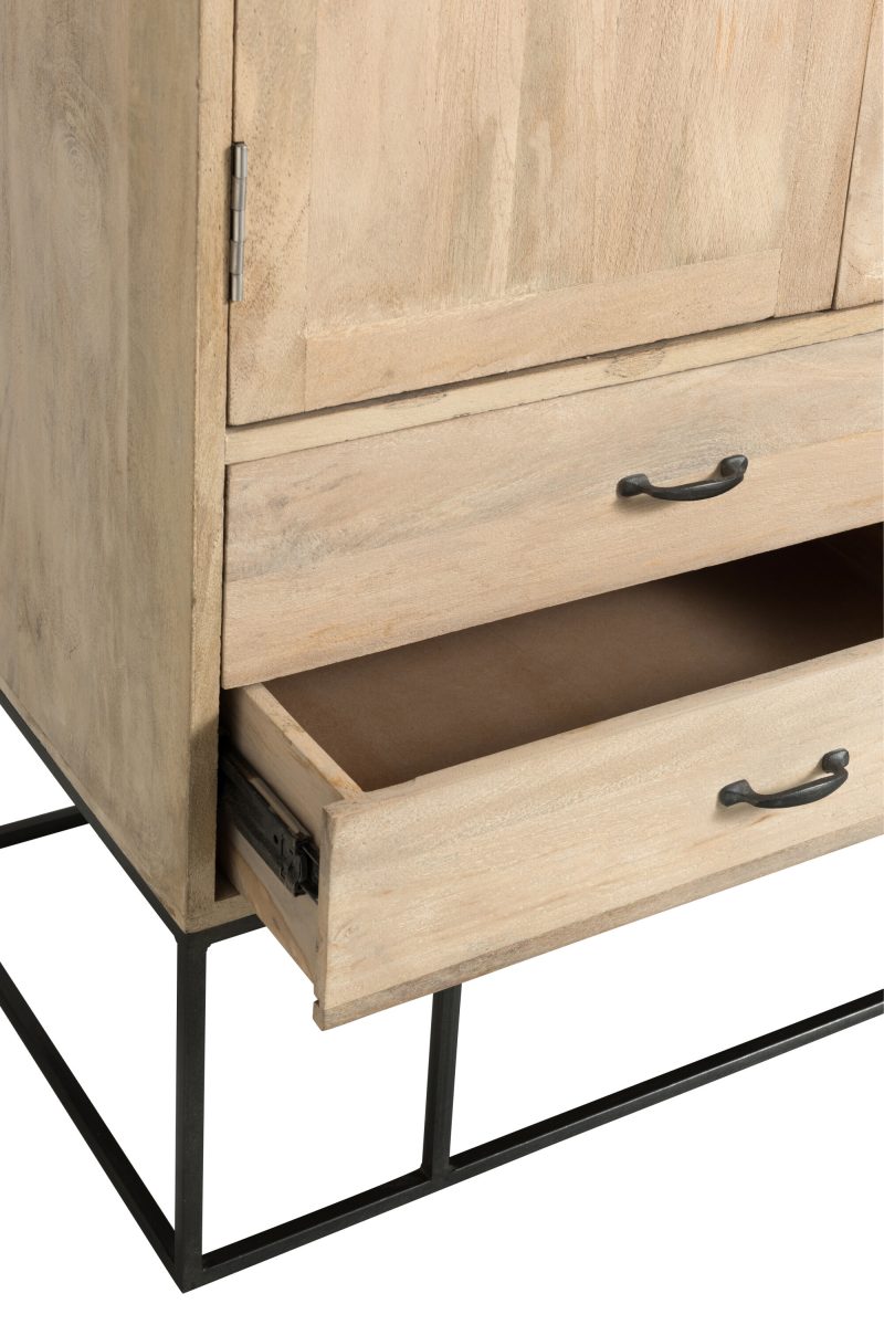 Armario 3 Puertas + 4 Cajones Ratan Tejido Madera De Mango Natural tienda Jameos Estudio