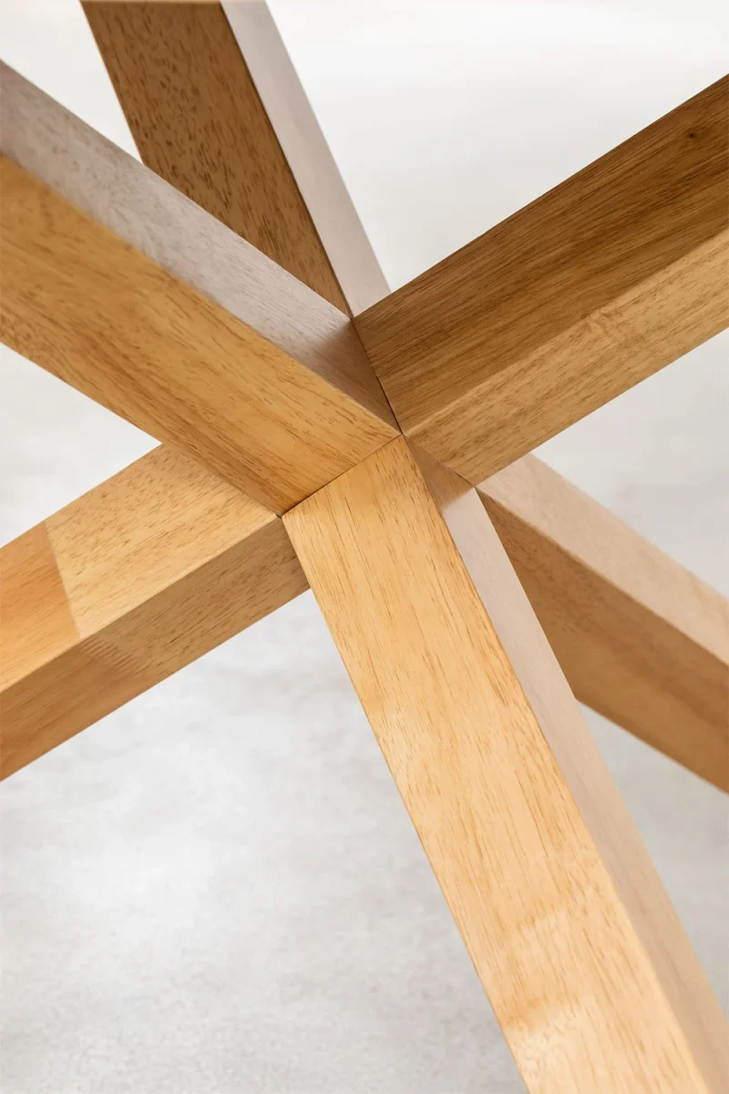 Mesa de Comedor Redonda en MDF y Madera (Ø120 cm) Robin Madera Clara