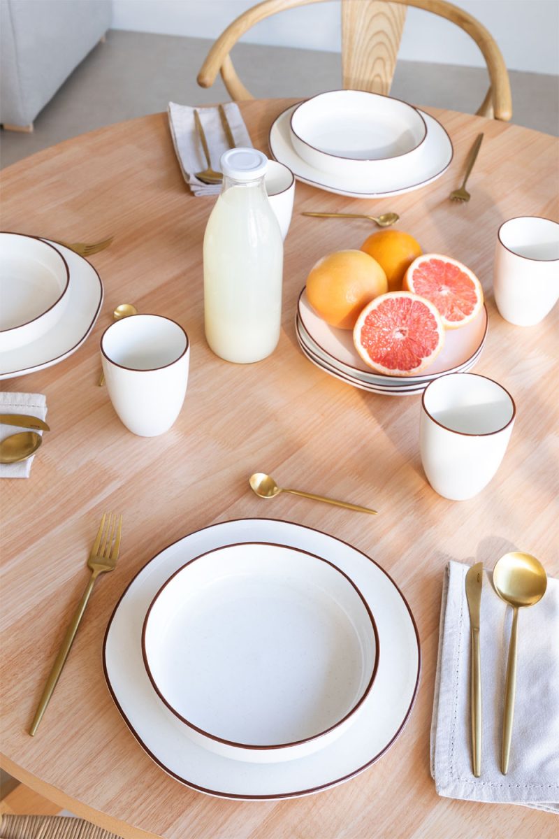 Mesa de Comedor Redonda en MDF y Madera (Ø120 cm) Robin Madera Clara