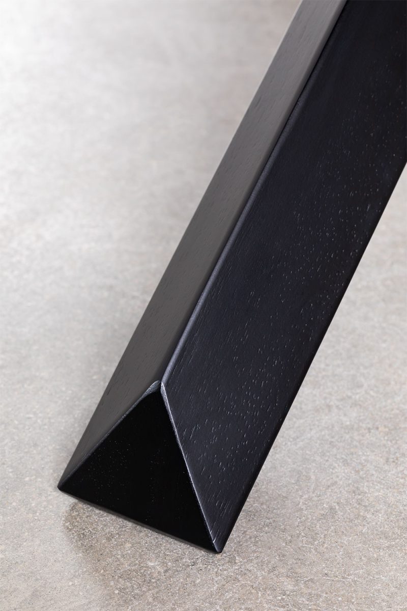 Mesa de Comedor Redonda en MDF y Madera (Ø120 cm) Robin Negro