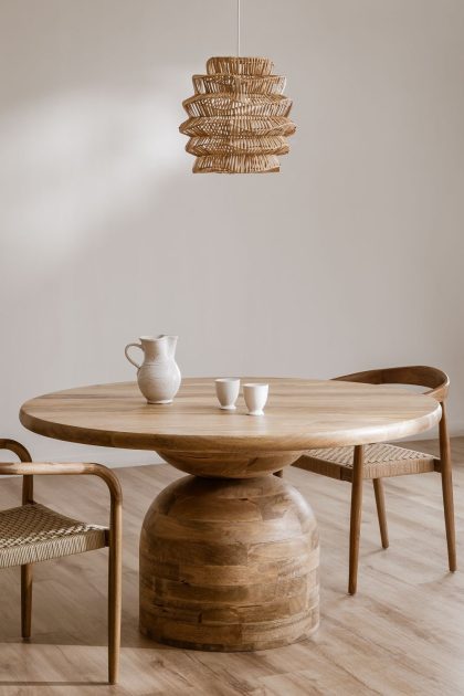 Mesa de Comedor Redonda en Madera de Mango (Ø140 cm) Tabec