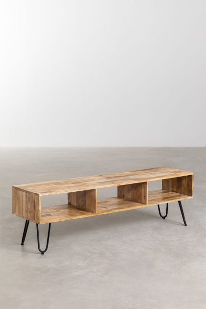 Descubre el Mueble TV en Madera Reciclada de Jameos Estudio: elegancia funcional para tu salón. Compacto, resistente, original. ¡Transforma con estilo!