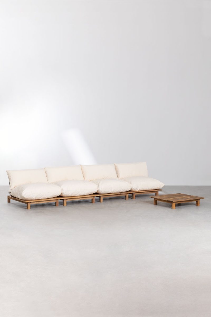 Experimenta la comodidad al aire libre con el Sofá Modular Reclinable de Jardín Verve en Jameos Estudio. Estilo natural y versatilidad en 4 piezas. ¡Descúbrelo hoy!