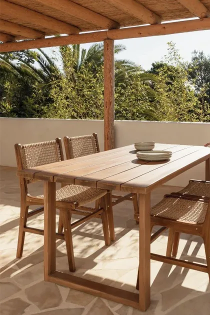 Mesa de Jardín Rectangular en Madera de Acacia (180x90 cm) Nolar