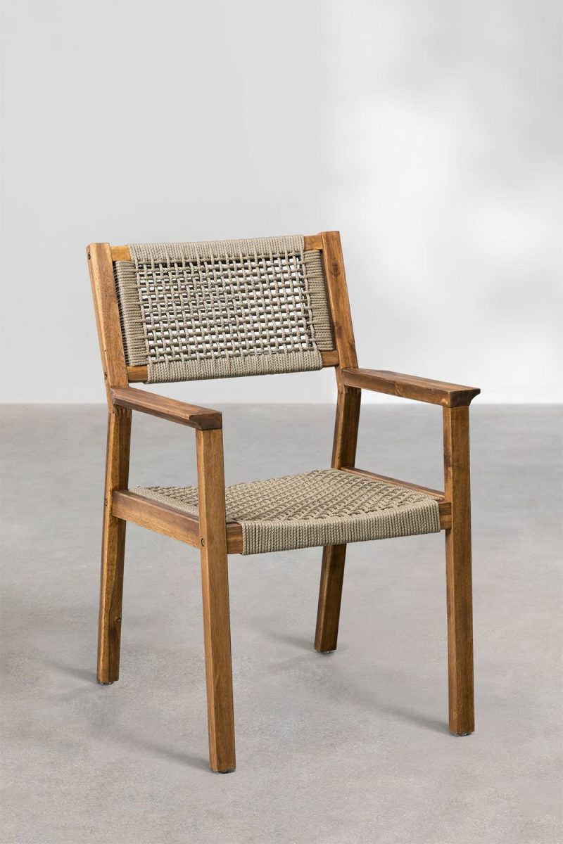 Descubre la Silla de Comedor Vortex: elegancia en madera de acacia con diseño único. Combina estilo y comodidad en tu hogar con Jameos Estudio.
