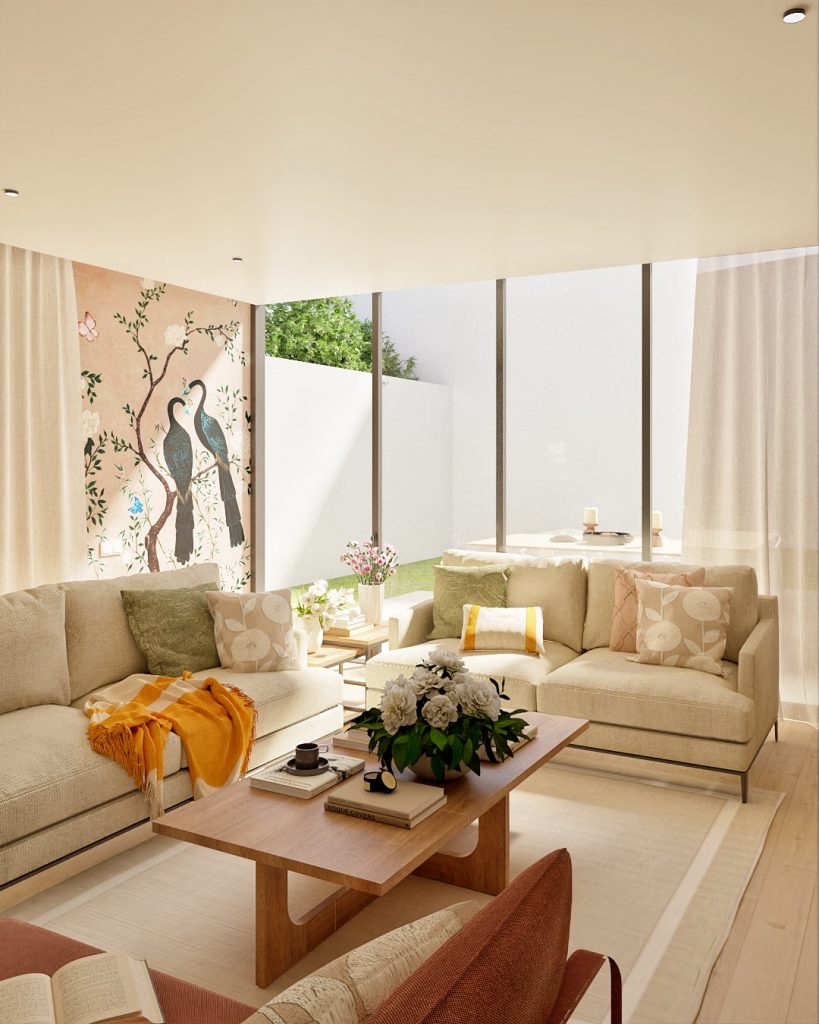 Proyecto de diseño de interiores y decoración. Asesoramiento decorativo Casa 5+1 en Guía Gran Canaria.