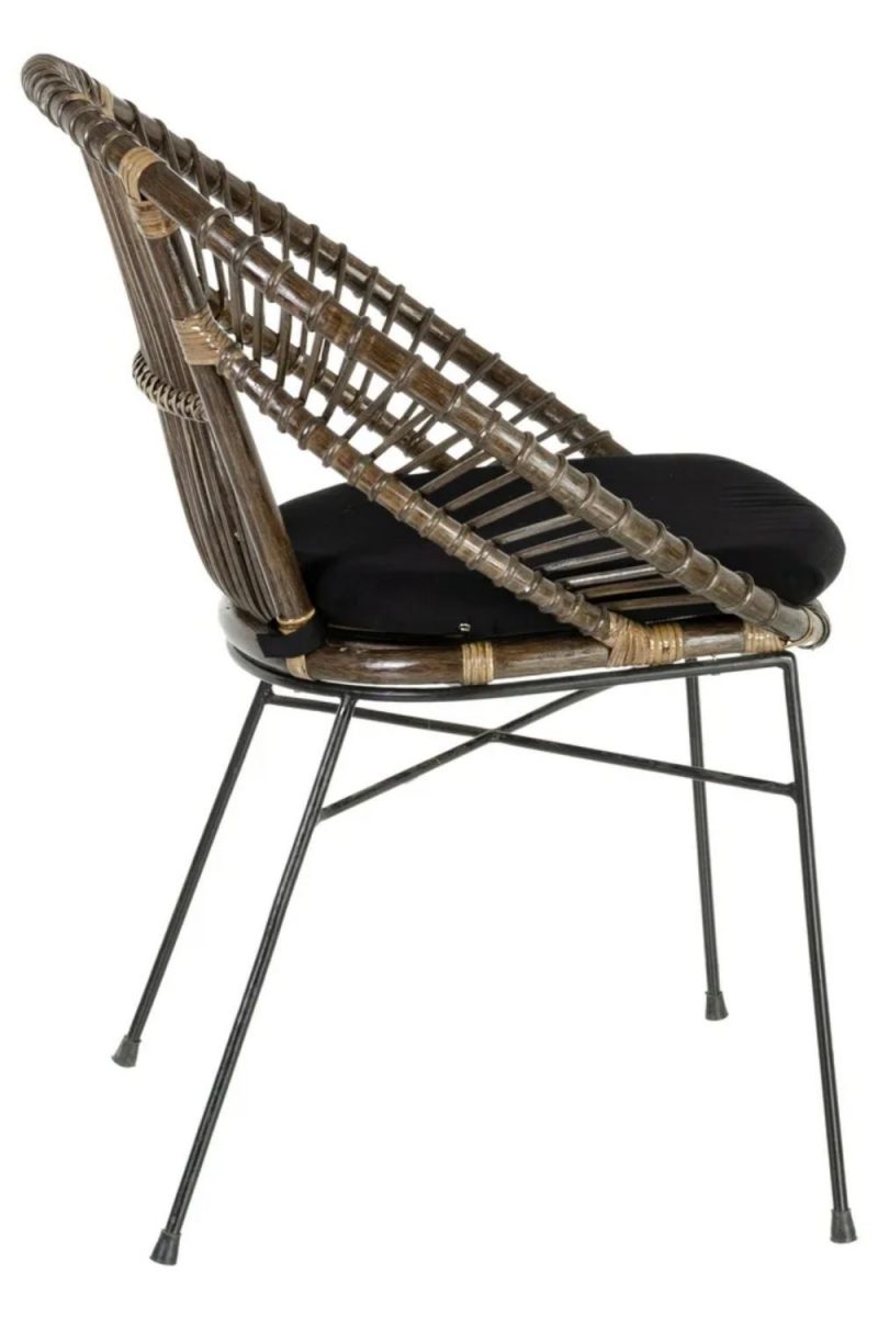 Silla de Ratán y Metal Gris-Negro - Imagen 4