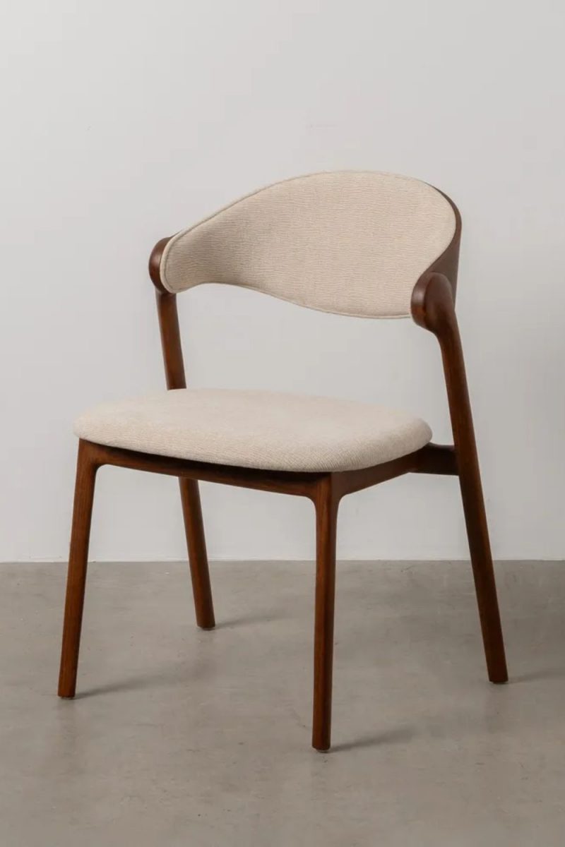 Silla Marrón de Tejido y Madera - Imagen 3
