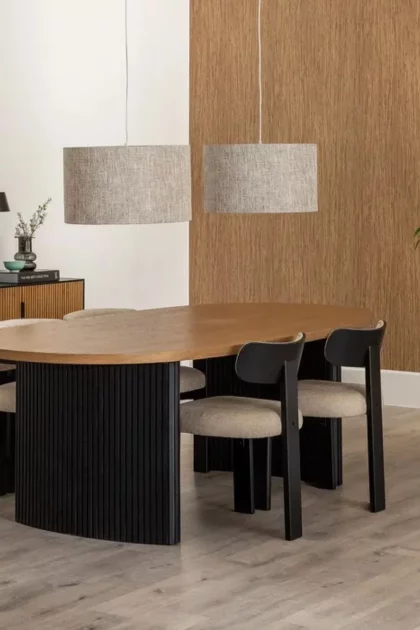 Mesa de Comedor Orleans Negro-Natural 220 x 113 cm