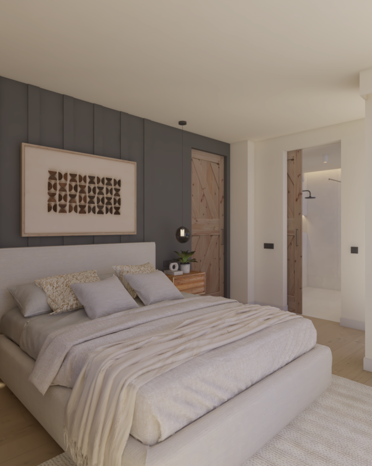 Proyecto de diseño de interiores y decoración. Asesoramiento decorativo Casa KF en Guía Gran Canaria. Renovación de habitación en Gran Canaria.