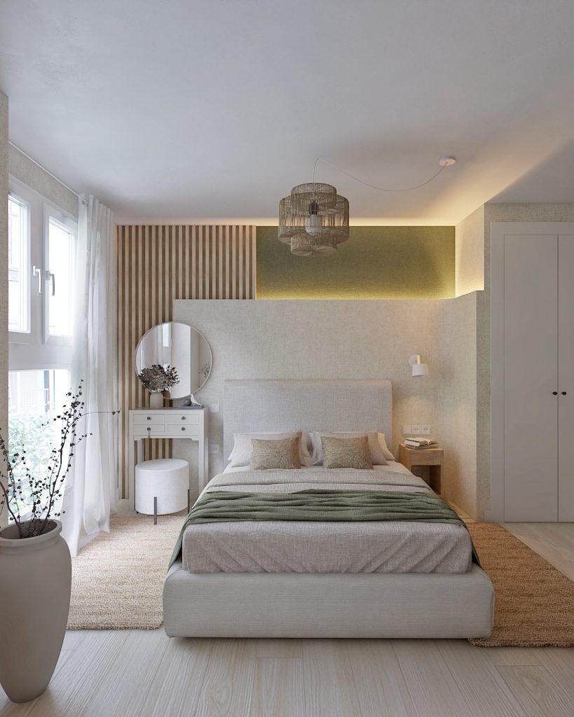 Proyecto de diseño de interiores y decoración. Asesoramiento decorativo Casa IM en Guía Gran Canaria. Renovación de habitación en Gran Canaria.