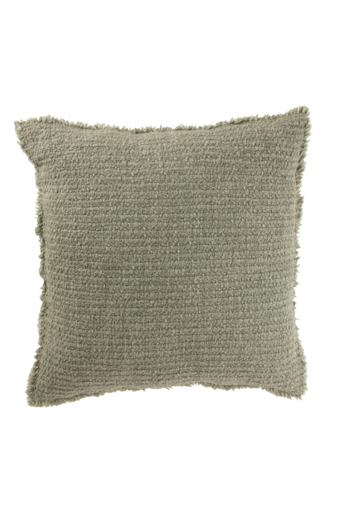 Cojín verde deshilachado Tienda online Jameos Estudio.