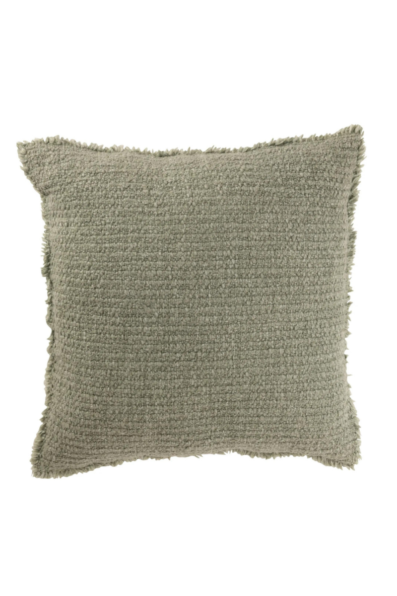 Cojín verde deshilachado Tienda online Jameos Estudio.