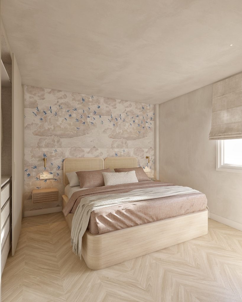 Proyecto de diseño de interiores y decoración. Asesoramiento decorativo Casa LH en Guía Gran Canaria. Renovación de habitación en Gran Canaria.