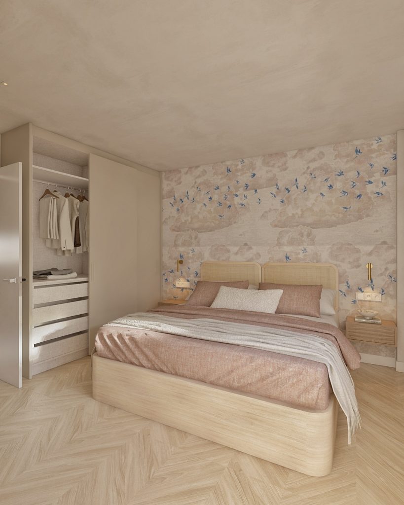 Proyecto de diseño de interiores y decoración. Asesoramiento decorativo Casa LH en Guía Gran Canaria. Renovación de habitación en Gran Canaria.