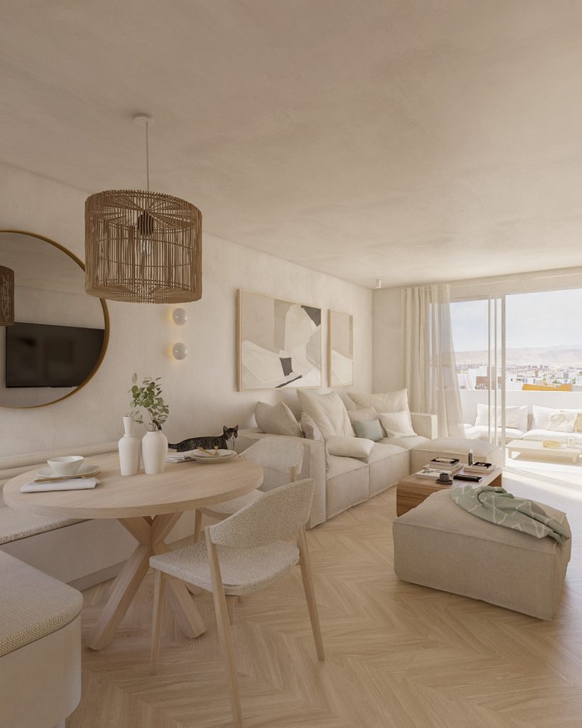 Proyecto de diseño de interiores y decoración. Asesoramiento decorativo Casa LH en Guía Gran Canaria. Renovación de habitación en Gran Canaria.