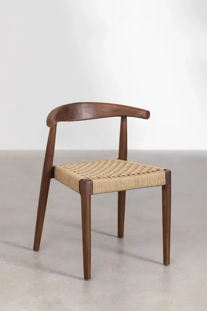 Silla trenzada en madera de teca tienda online Jameos Estudio
