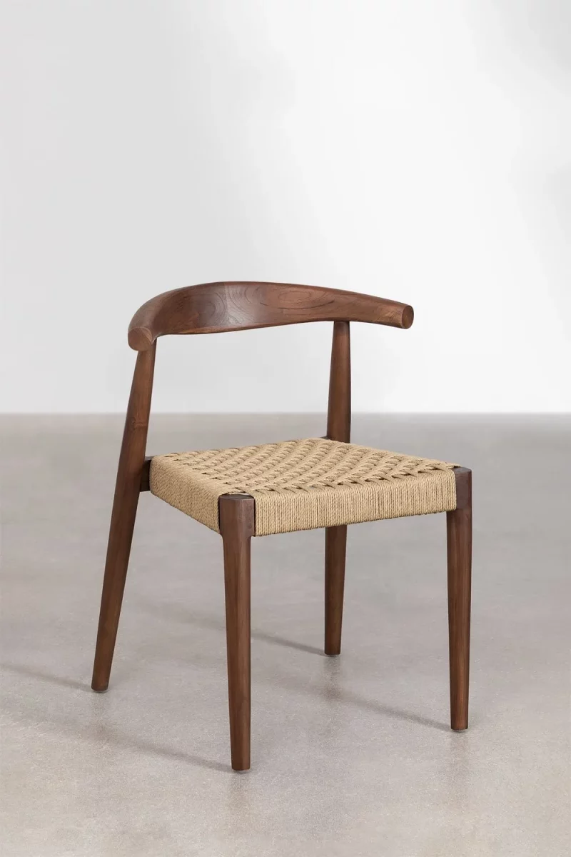 Silla trenzada en madera de teca tienda online Jameos Estudio