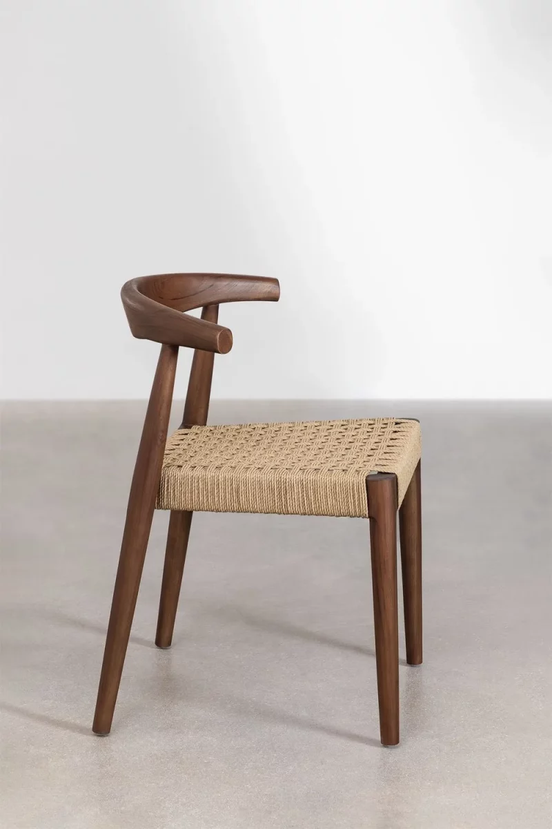 Silla trenzada en madera de teca tienda online Jameos Estudio