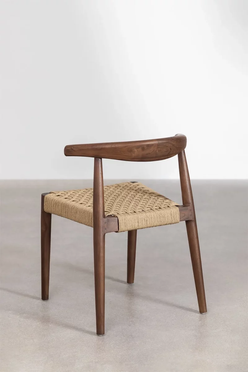 Silla trenzada en madera de teca tienda online Jameos Estudio