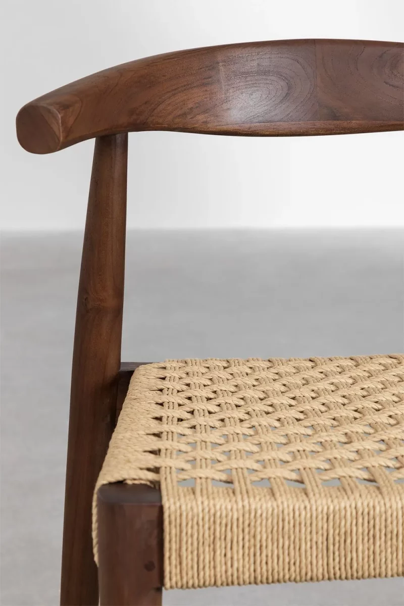 Silla trenzada en madera de teca tienda online Jameos Estudio
