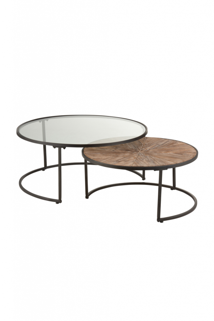 Set de 2 mesas nido redondas en metal negro tienda online Jameos Estudio